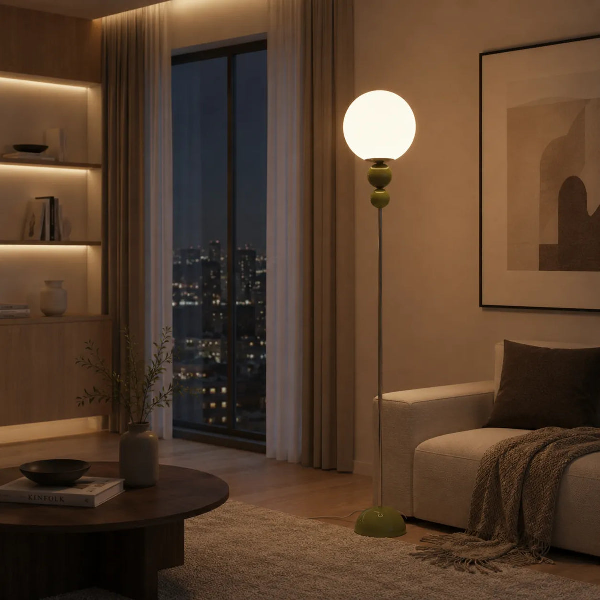 Avaelle Modern Slim Metal & Acrylic Floor Lamp