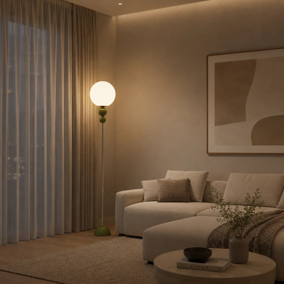 Avaelle Modern Slim Metal & Acrylic Floor Lamp