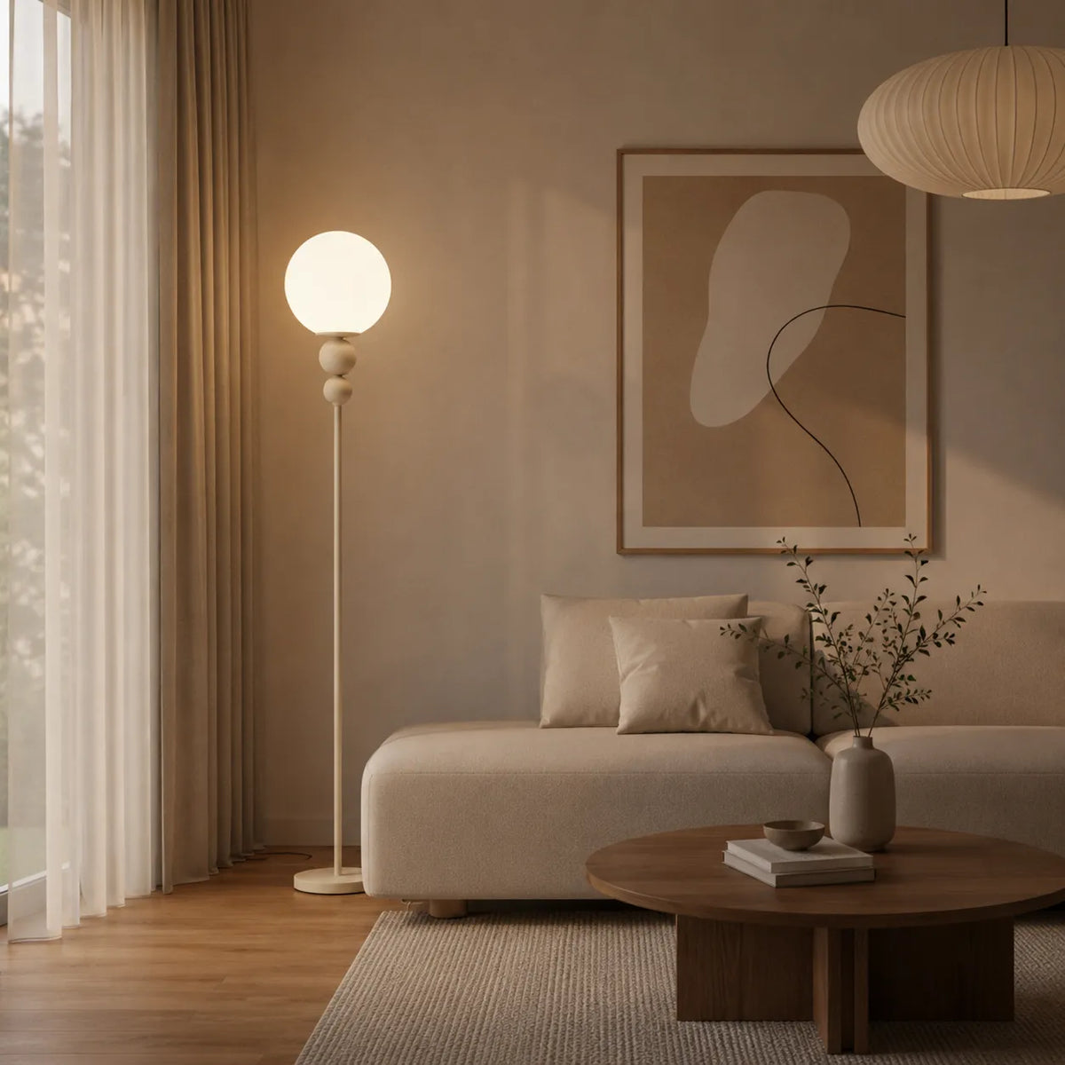 Avaelle Modern Slim Metal & Acrylic Floor Lamp