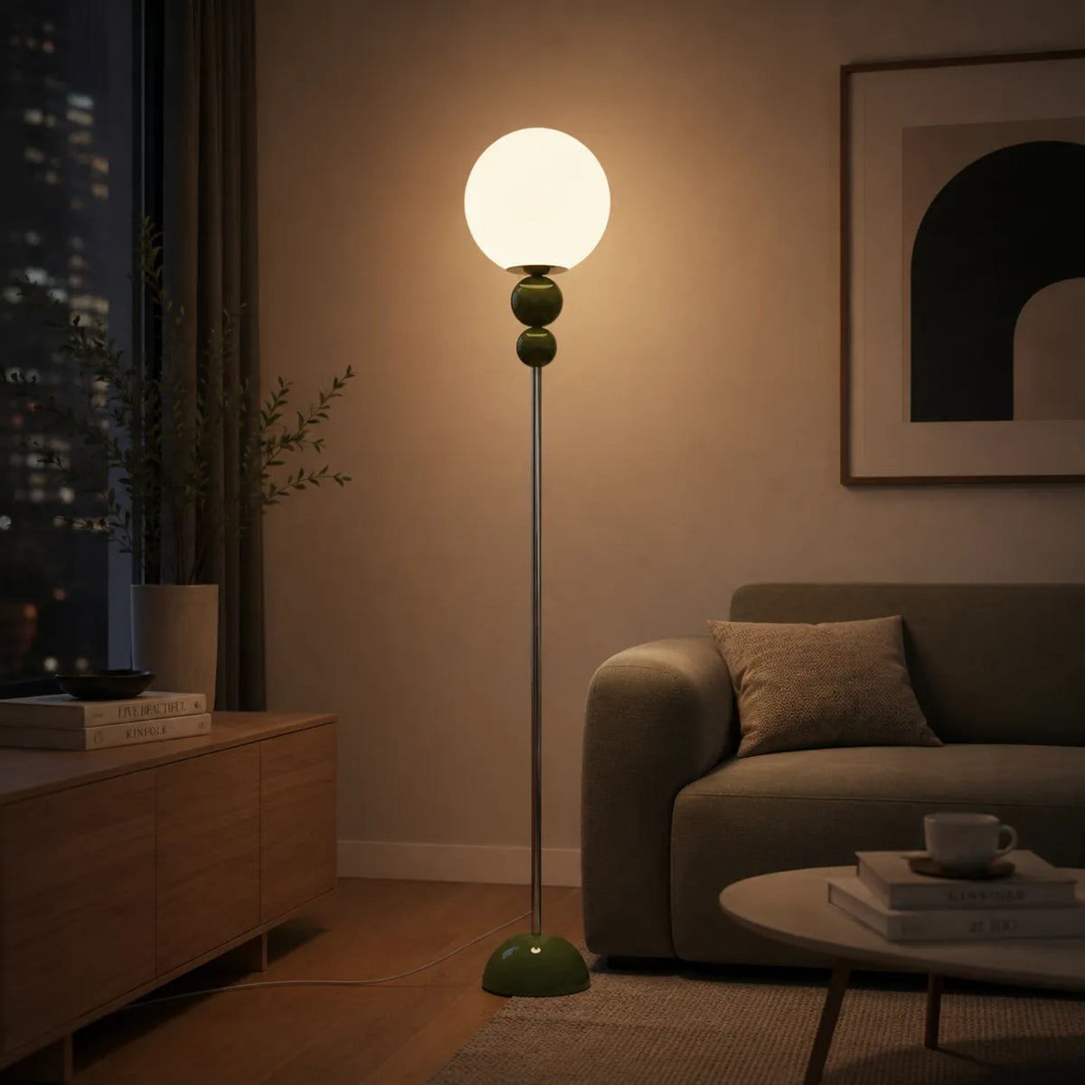 Avaelle Modern Slim Metal & Acrylic Floor Lamp