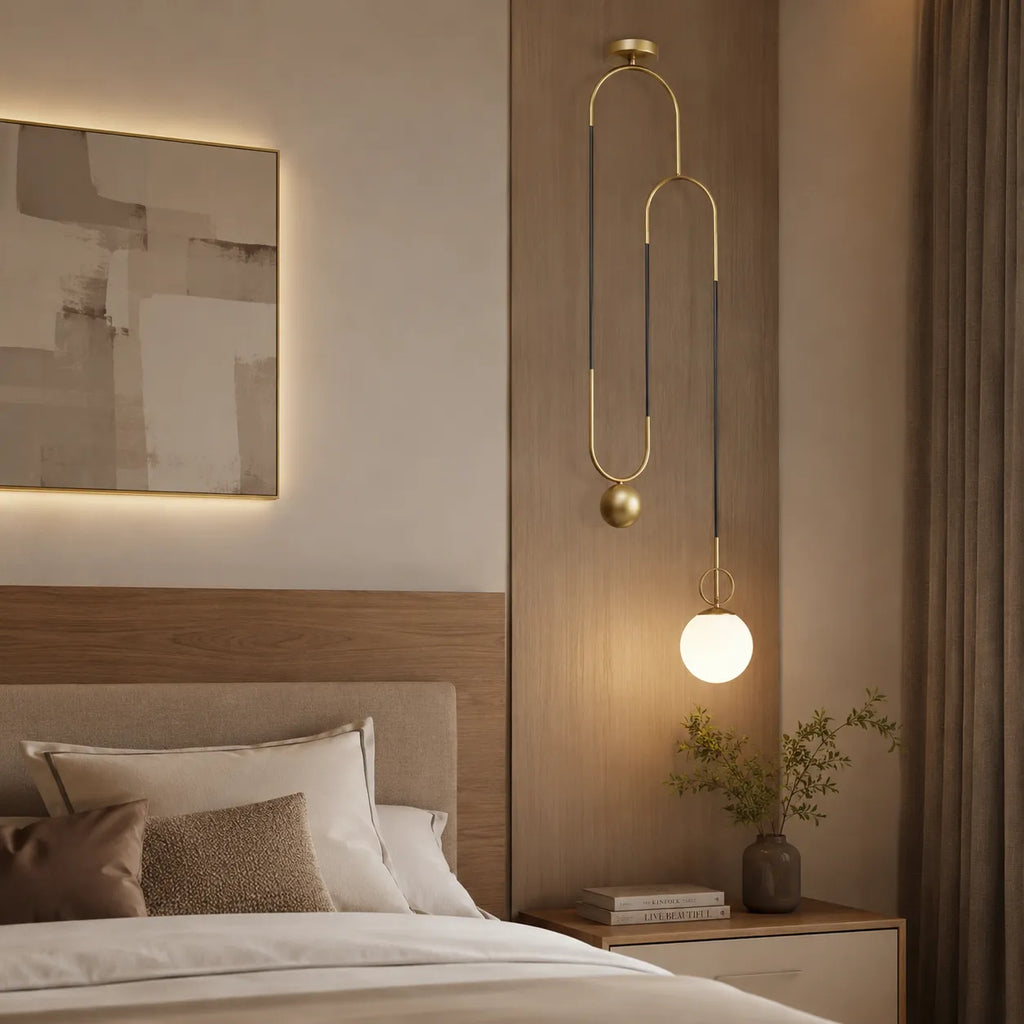 Briar Modern Milky Glass Globe Adjustable Pendant Light