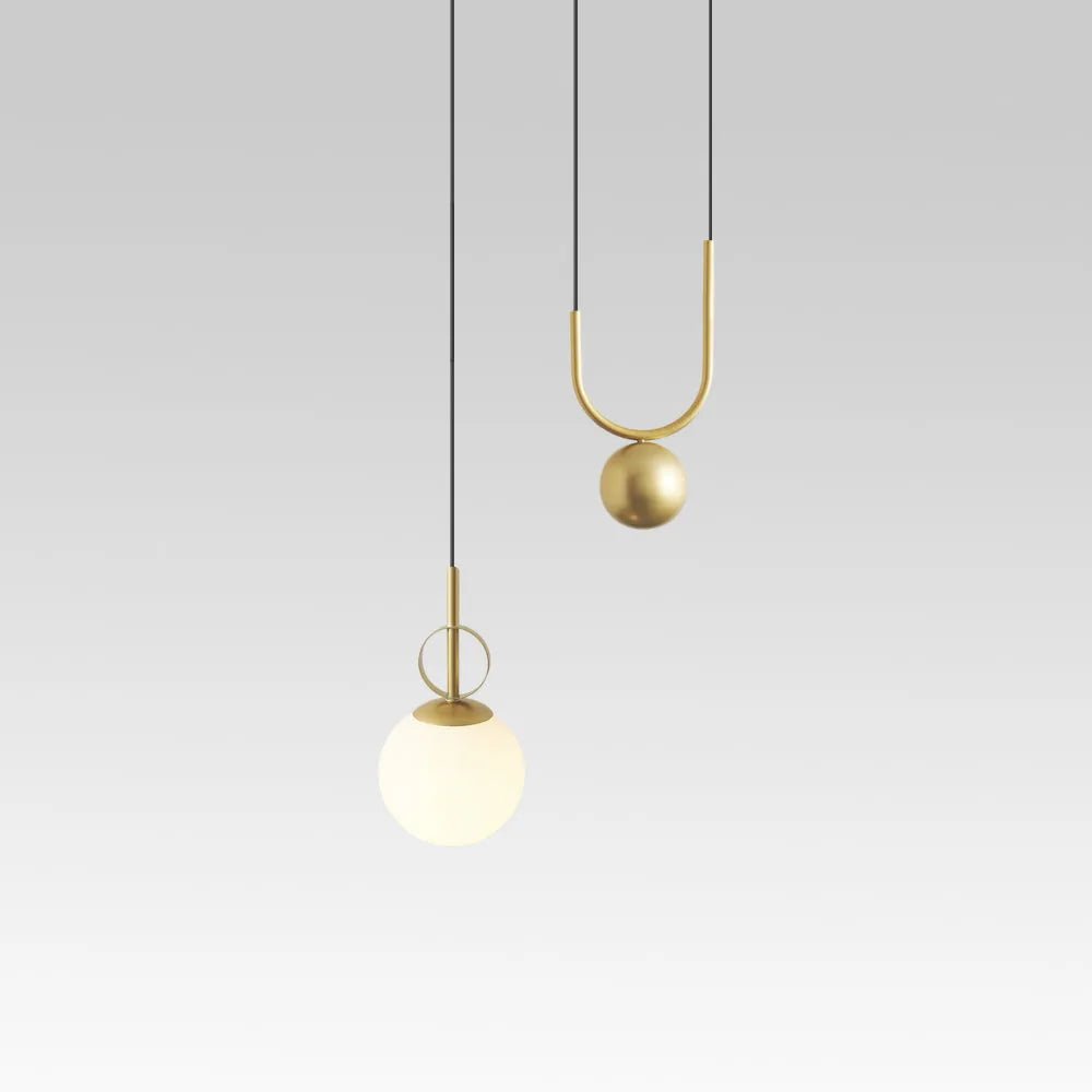 Briar Modern Milky Glass Globe Adjustable Pendant Light