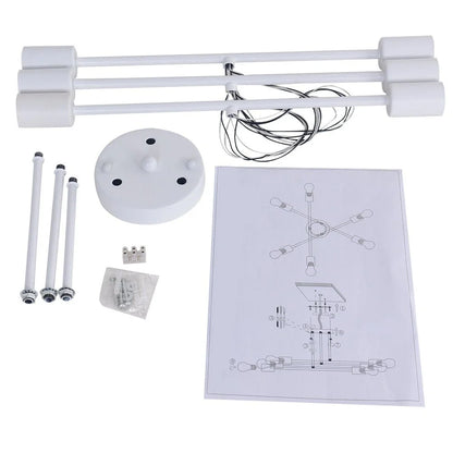 Modern Linear Sputnik Semi Flush Mount with Six Lights