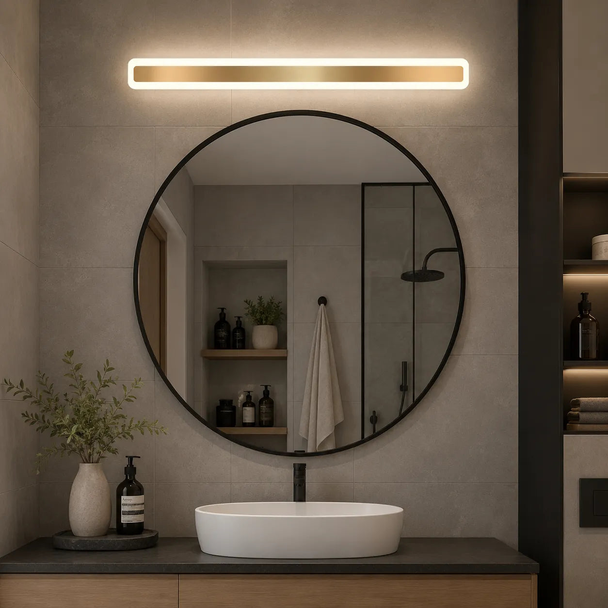Modern Metal Bathroom Vanity Wall Light