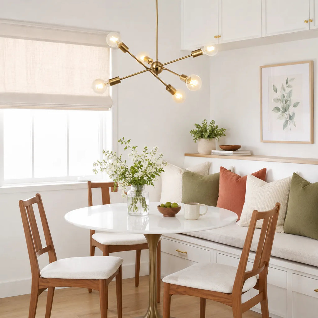 Liora Mid-Century 6-Light Brass Sputnik Chandelier