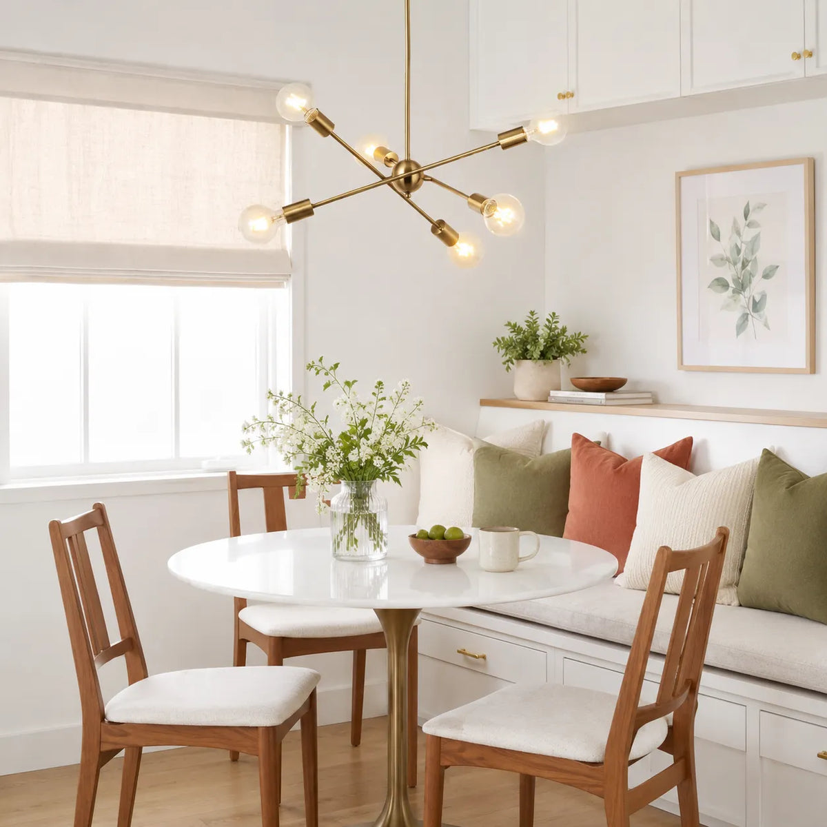 Liora Mid-Century 6-Light Brass Sputnik Chandelier