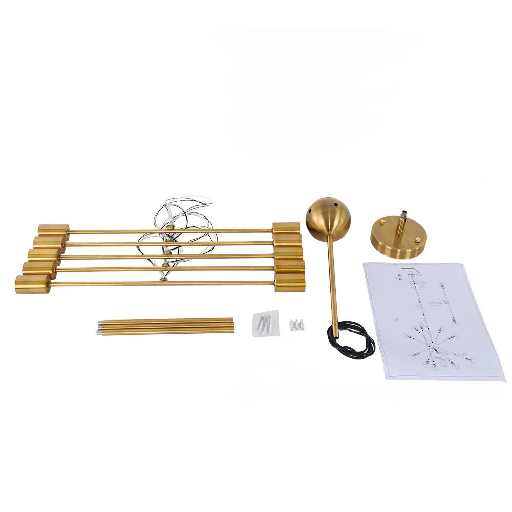 Liora Mid-Century 6-Light Brass Sputnik Chandelier