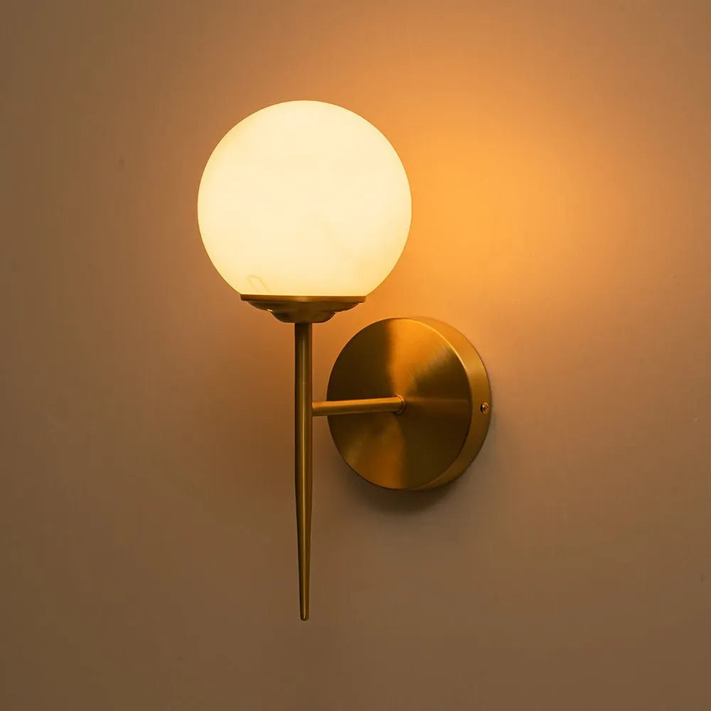 Aurelio Modern Opal Glass Globe Wall Light