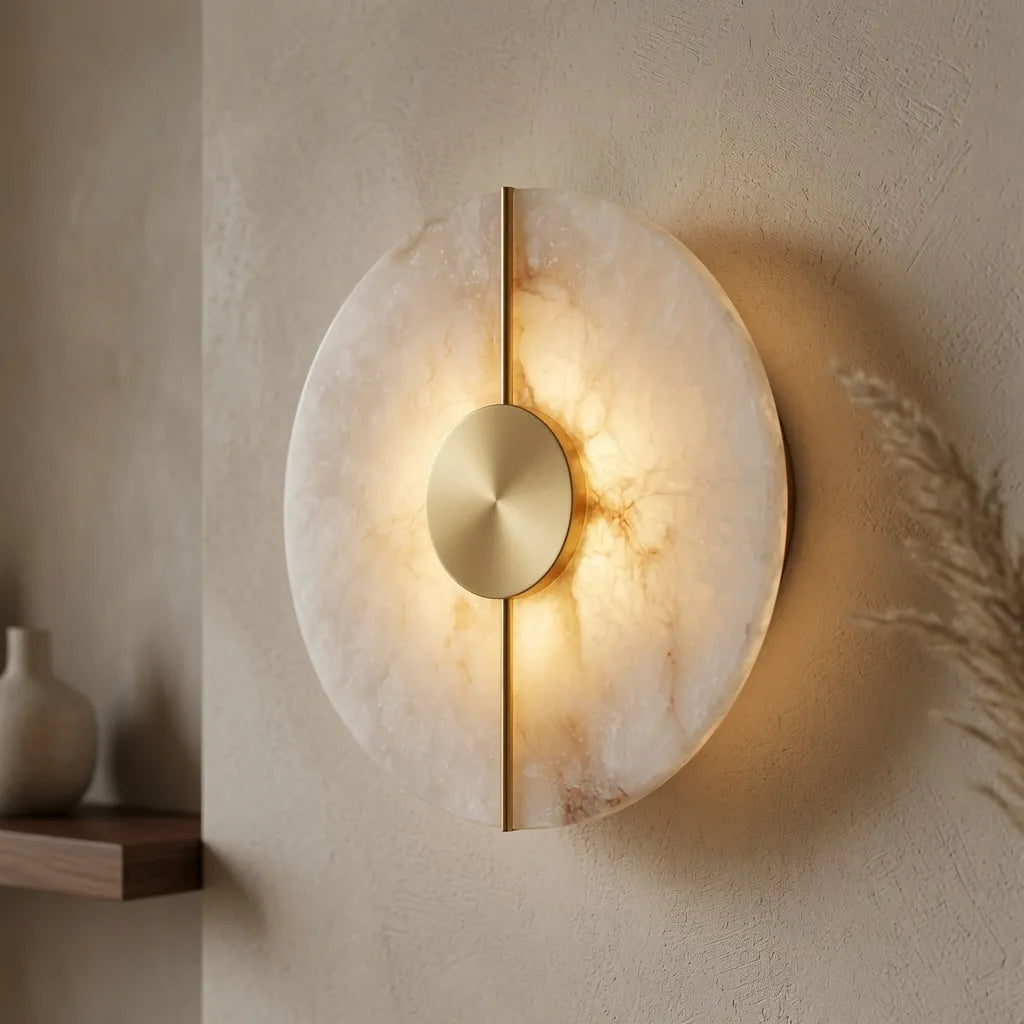 Bram Nordic Marble & Copper LED Wall Light
