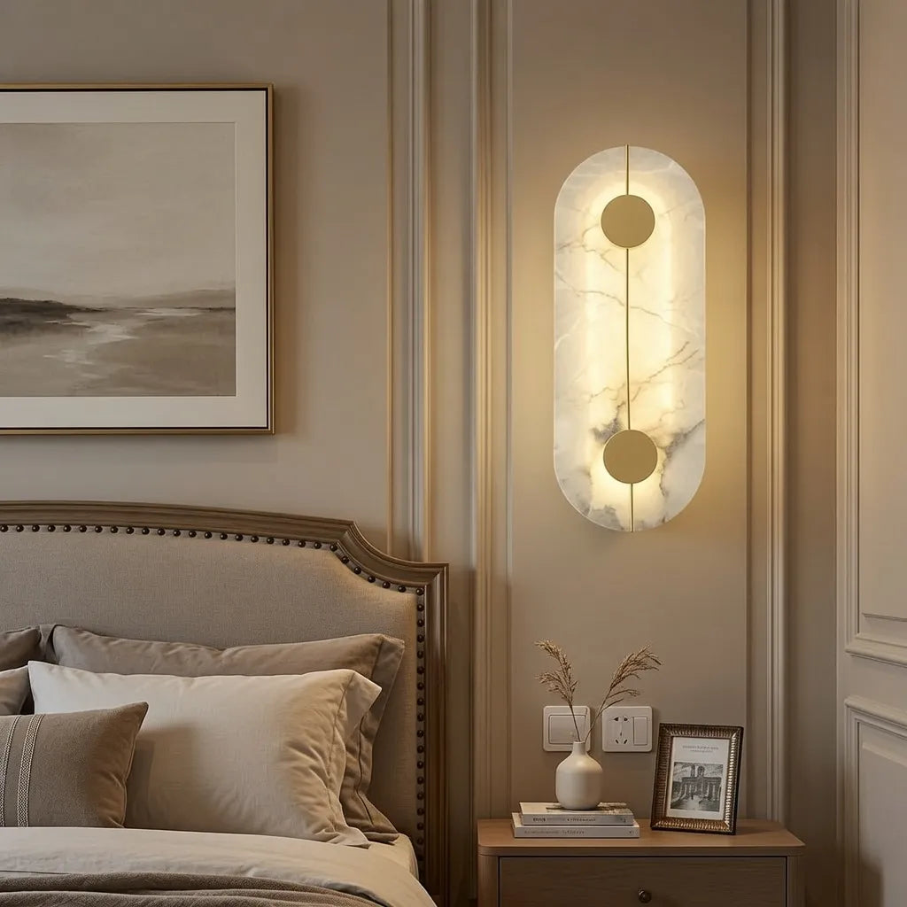 Bram Nordic Marble & Copper LED Wall Light