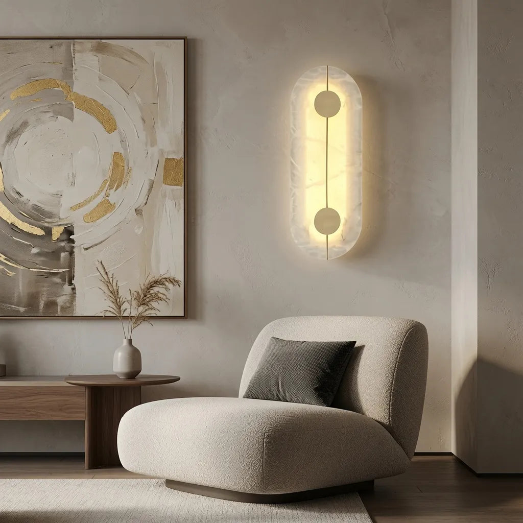 Bram Nordic Marble & Copper LED Wall Light