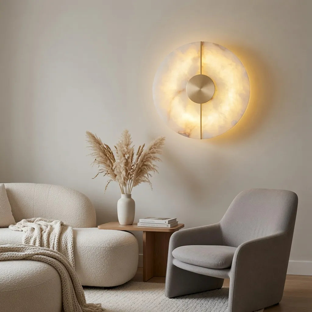 Bram Nordic Marble & Copper LED Wall Light