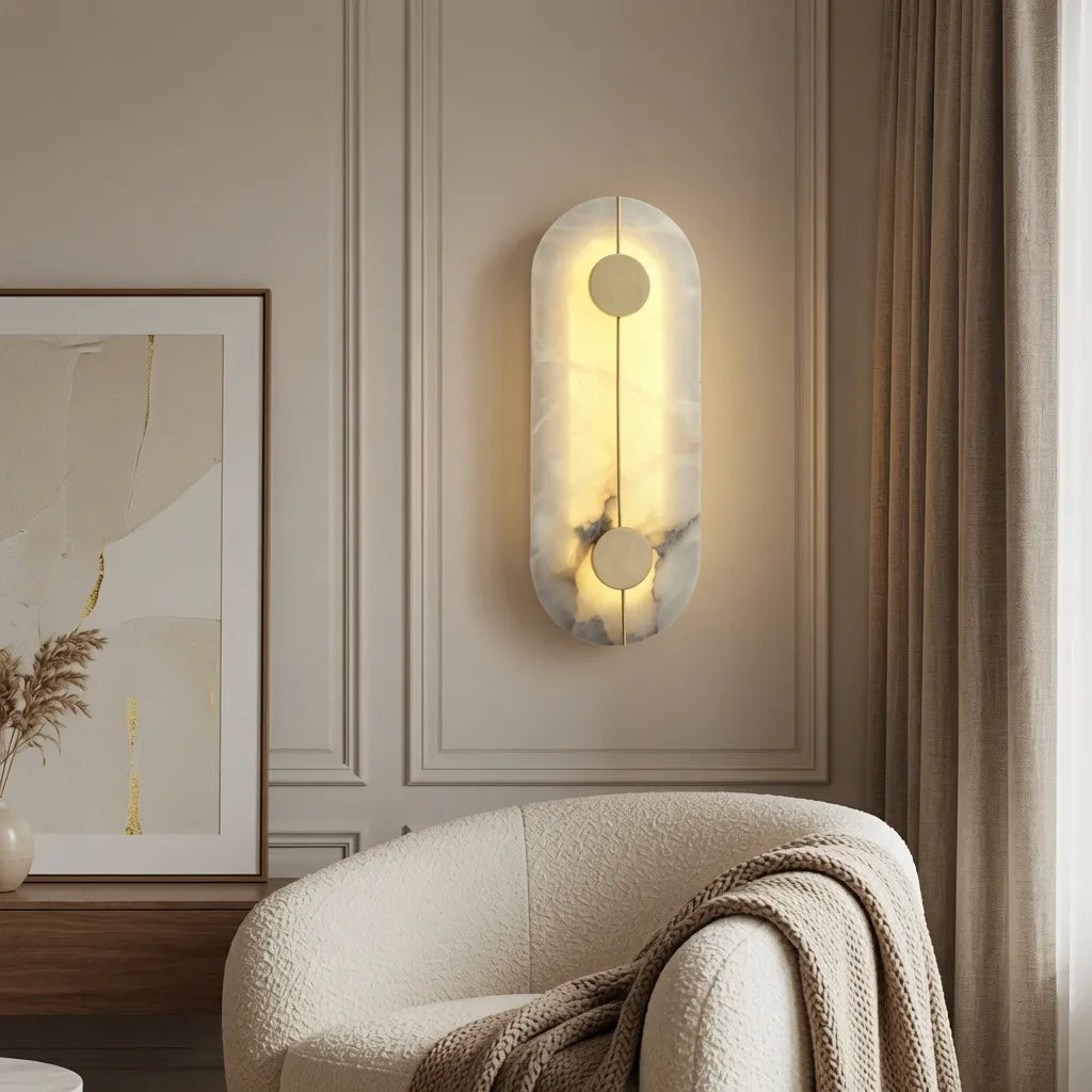 Bram Nordic Marble & Copper LED Wall Light