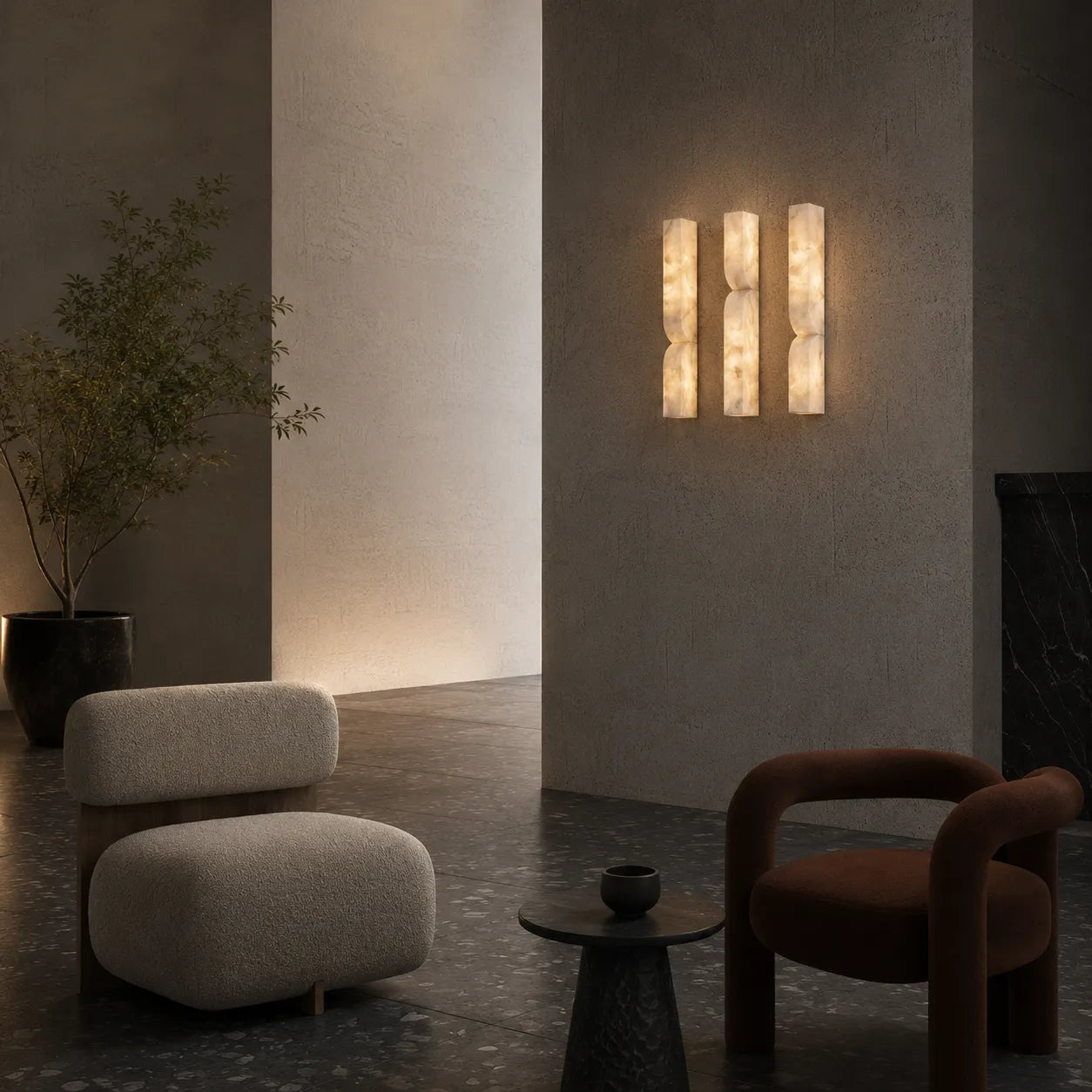 Ariorae Modern Rectangular Alabaster Wall Light