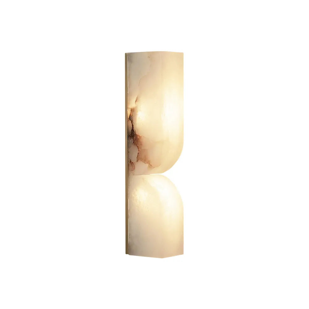 Ariorae Modern Rectangular Alabaster & Copper LED Wall Light