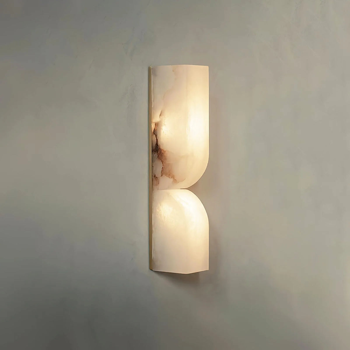 Ariorae Modern Rectangular Alabaster & Copper LED Wall Light