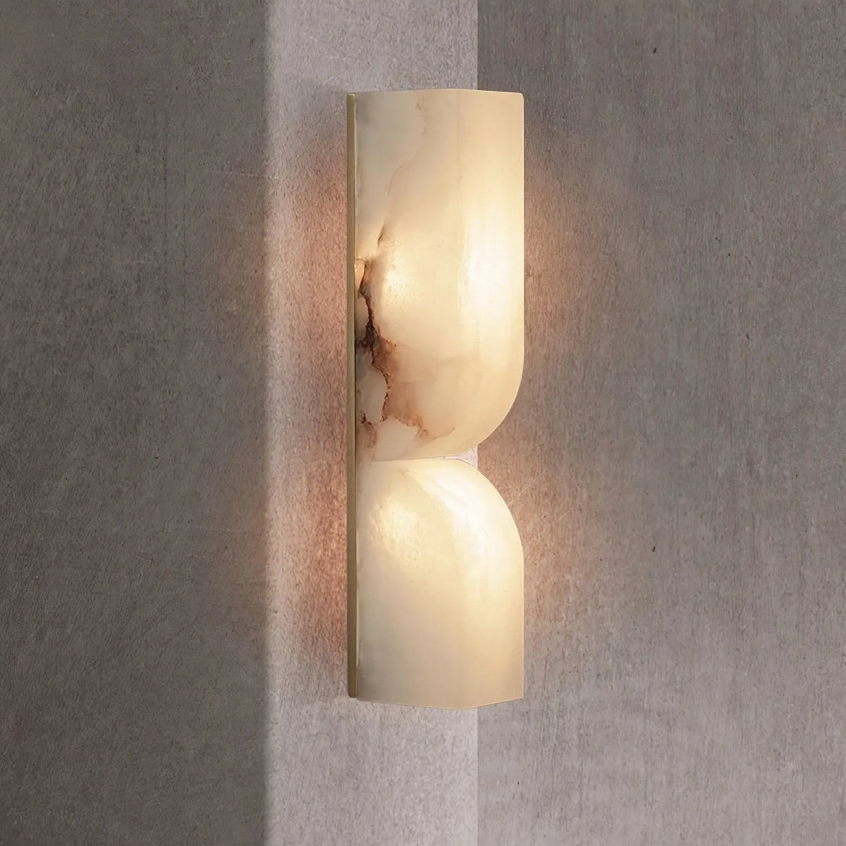 Ariorae Modern Rectangular Alabaster & Copper LED Wall Light