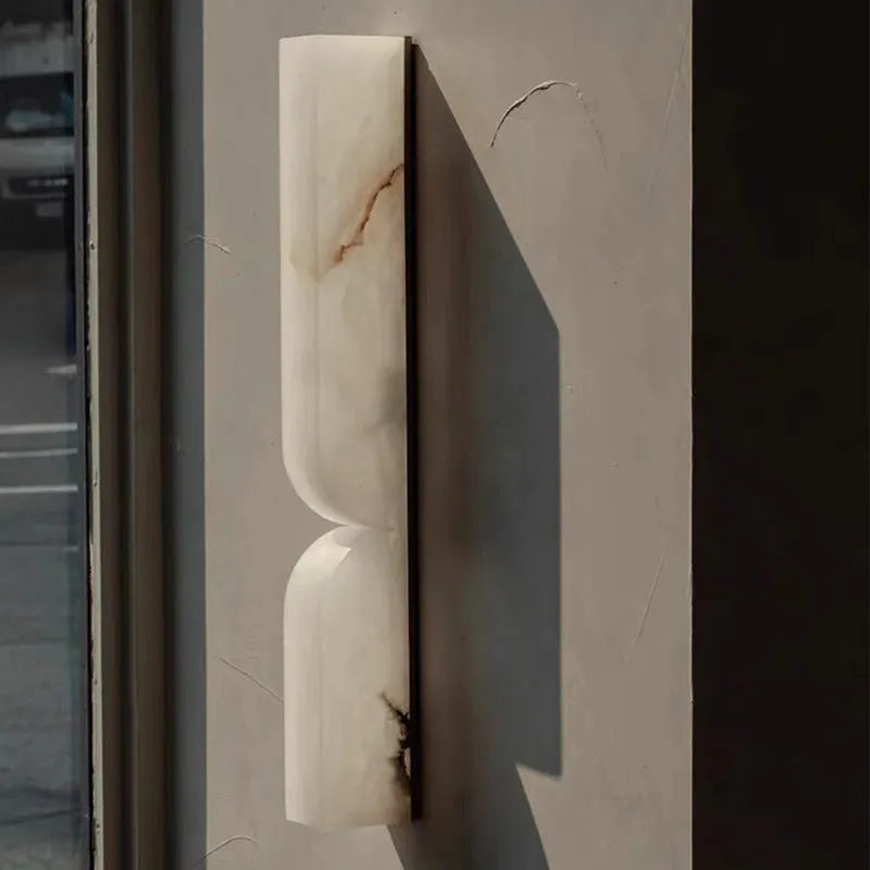 Ariorae Modern Rectangular Alabaster & Copper LED Wall Light