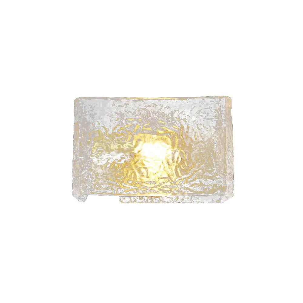 Freya Modern Rectangular Water-Textured Glass Wall Light