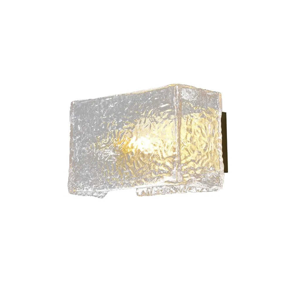 Freya Modern Rectangular Water-Textured Glass Wall Light