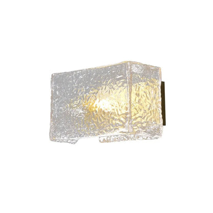 Freya Rectangular Water Textured Glass Wall Light