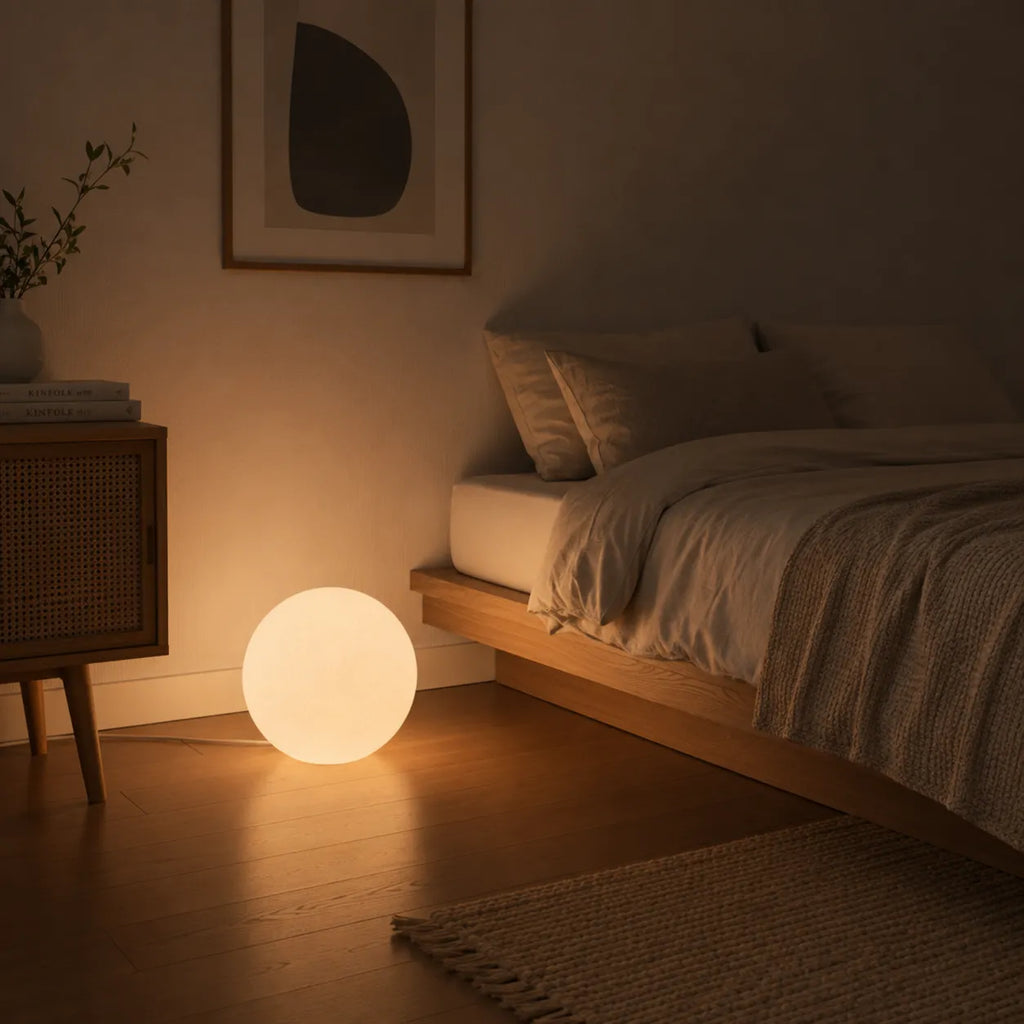 Rafael Modern Textured Resin Globe Floor Lamp