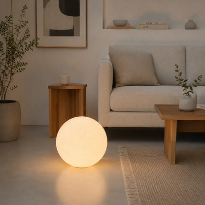 Modern Resin Globe Floor Lamp for Living Room