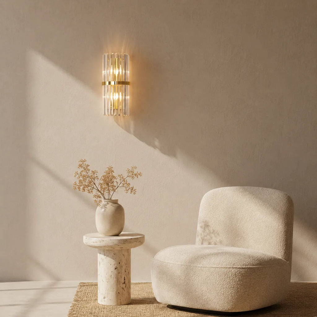 Avella Modern Stainless Steel & Crystal Wall Light