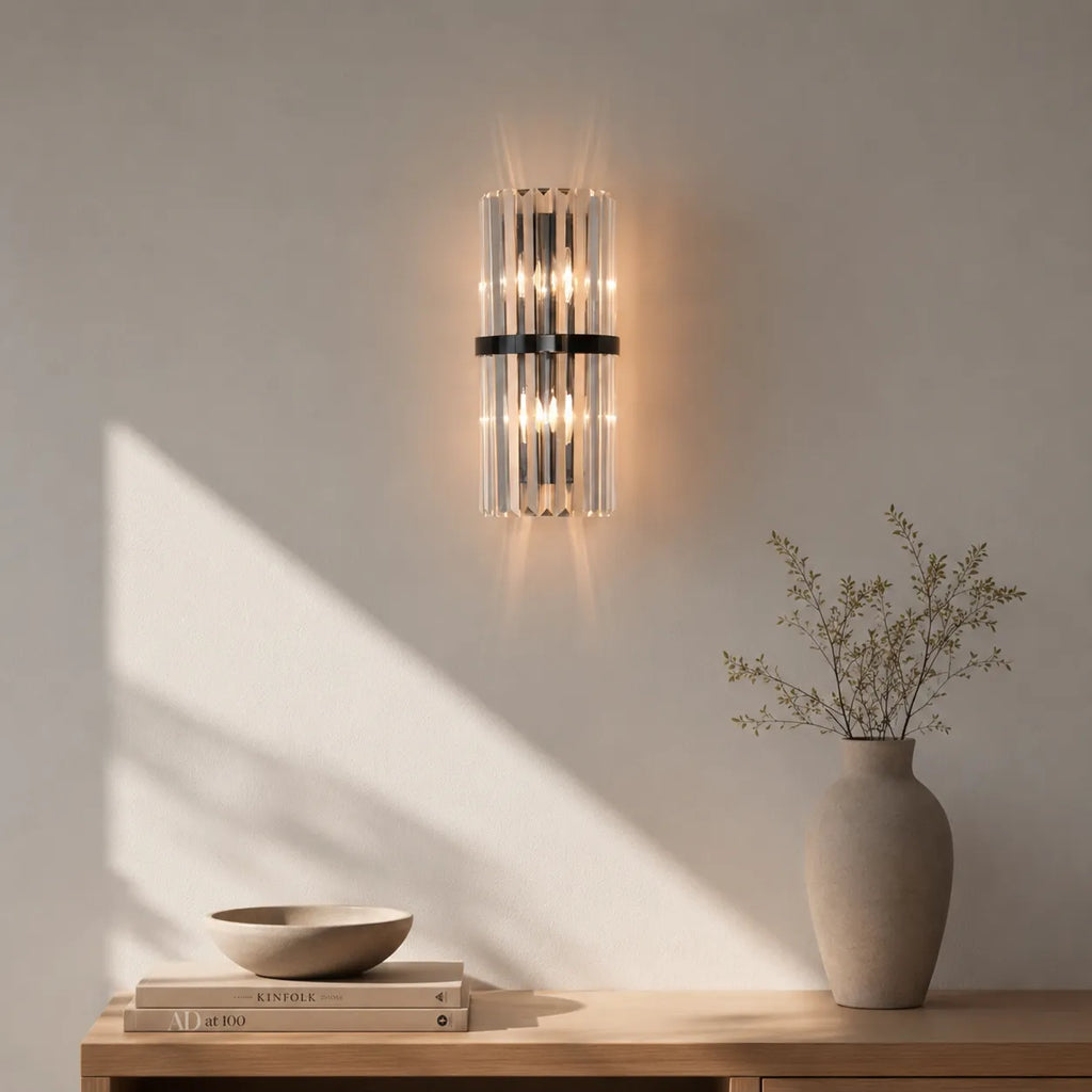 Avella Modern Stainless Steel & Crystal Wall Light