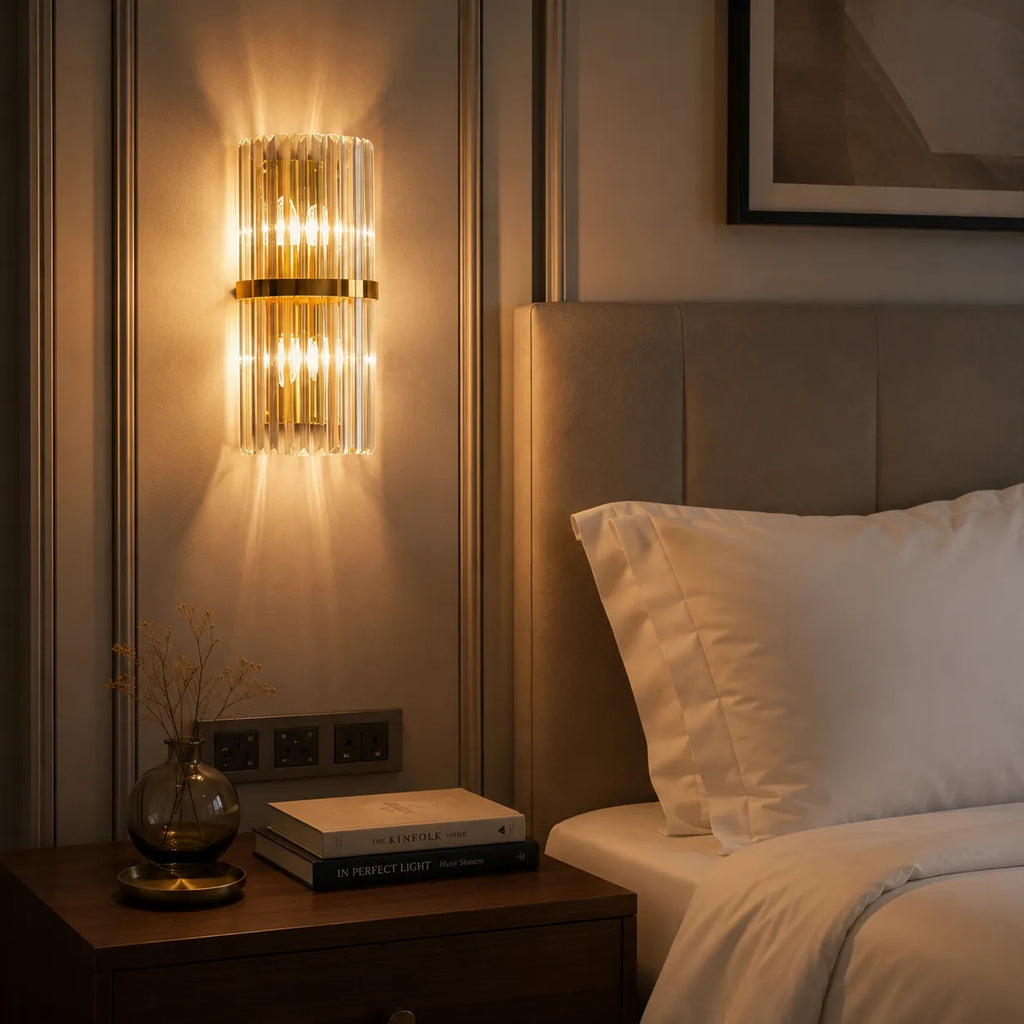 Avella Modern Stainless Steel & Crystal Wall Light