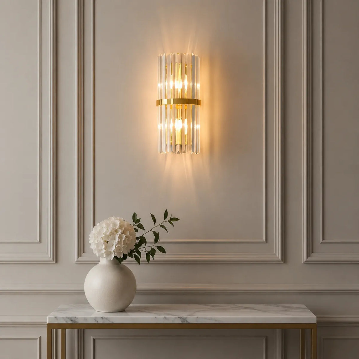 Avella Modern Stainless Steel & Crystal Wall Light