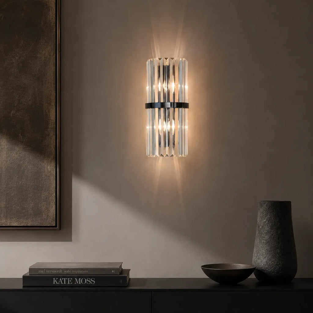 Avella Modern Stainless Steel & Crystal Wall Light