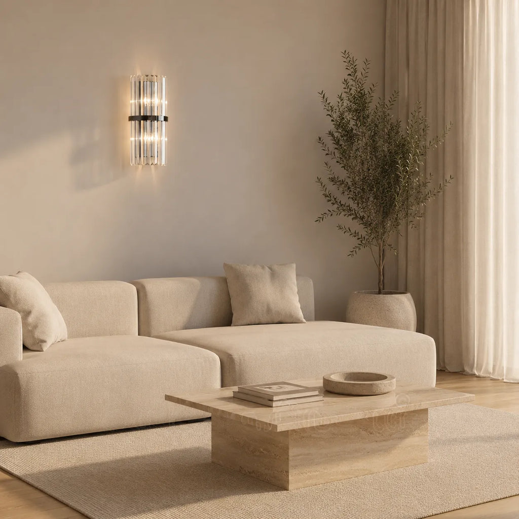 Avella Modern Stainless Steel & Crystal Wall Light