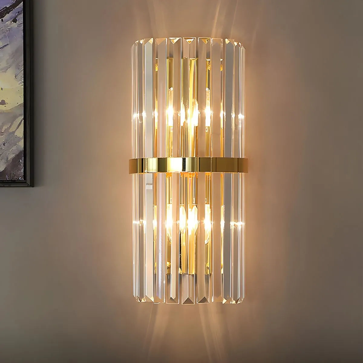 Avella Modern Stainless Steel & Crystal Wall Light