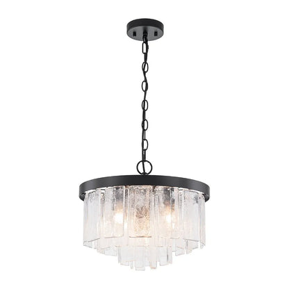 Modern Tiered Water Glass 5-Light Drum Chandelier