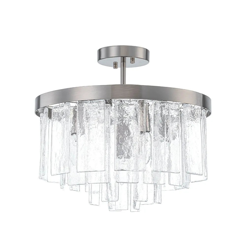 Kieran Modern 5-Light Water Glass Drum Chandelier
