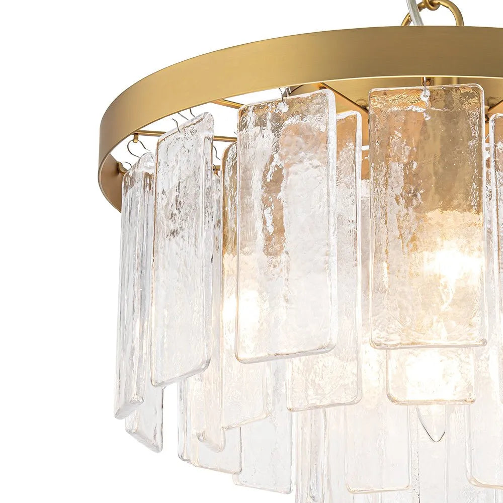 Kieran Modern 5-Light Water Glass Drum Chandelier