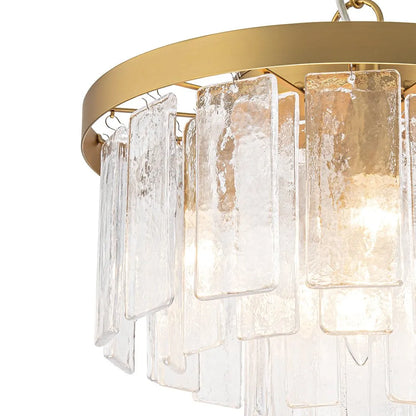 Modern Tiered Water Glass 5-Light Drum Chandelier