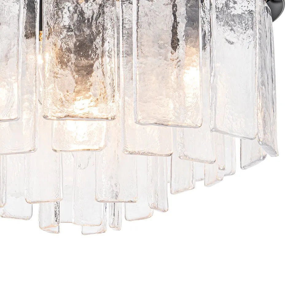Kieran Modern 5-Light Water Glass Drum Chandelier