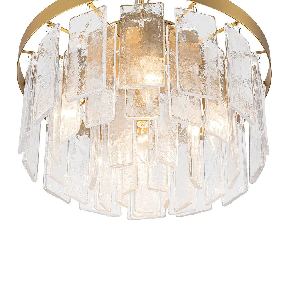 Kieran Modern 5-Light Water Glass Drum Chandelier