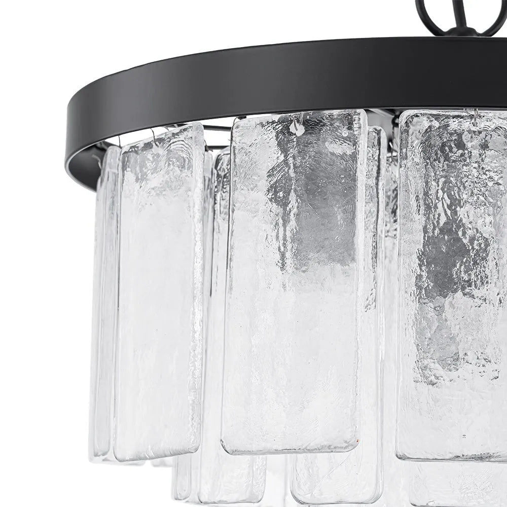 Kieran Modern 5-Light Water Glass Drum Chandelier