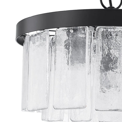 Modern Tiered Water Glass 5-Light Drum Chandelier