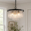 Kieran Modern 5-Light Water Glass Drum Chandelier