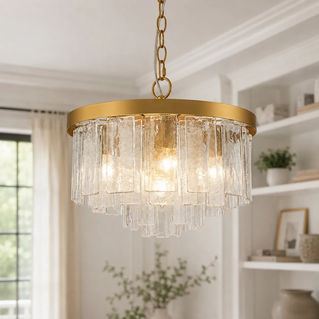 Kieran Modern 5-Light Water Glass Drum Chandelier