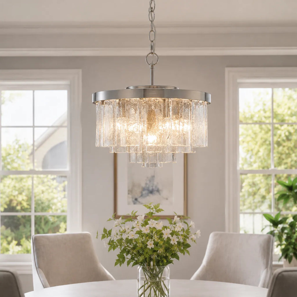 Kieran Modern 5-Light Water Glass Drum Chandelier