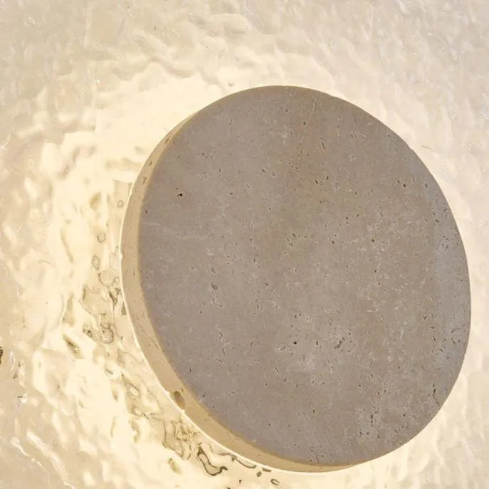 Fia Minimalist Travertine Acrylic Diffuser LED Wall Light