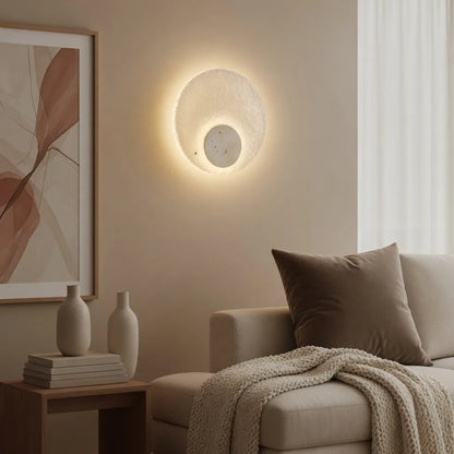 Modern Travertine Wall Light with Acrylic Diffuser