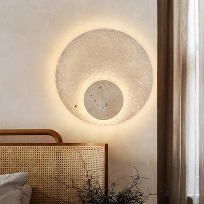Modern Travertine Wall Light with Acrylic Diffuser