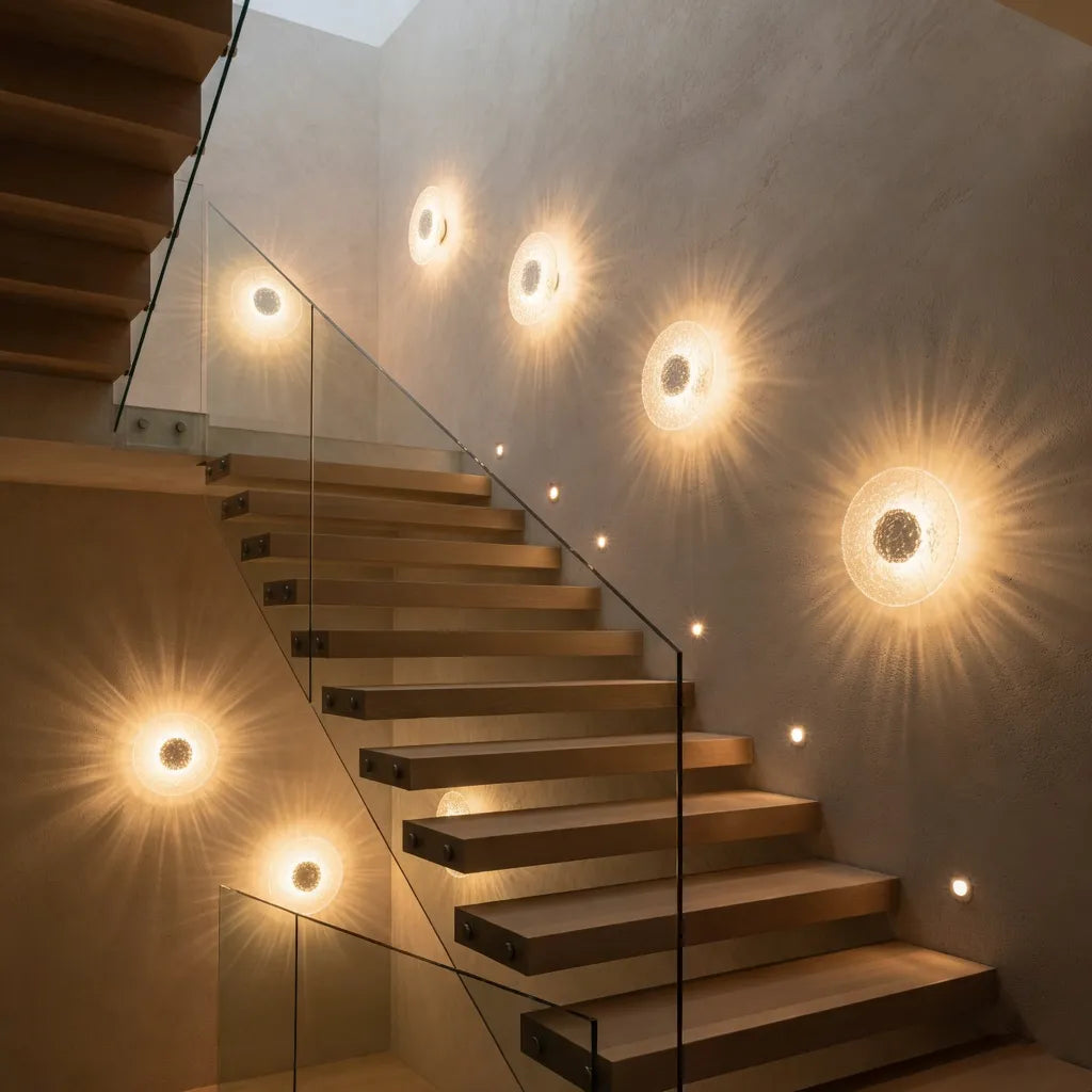 Fia Minimalist Travertine Acrylic Diffuser LED Wall Light