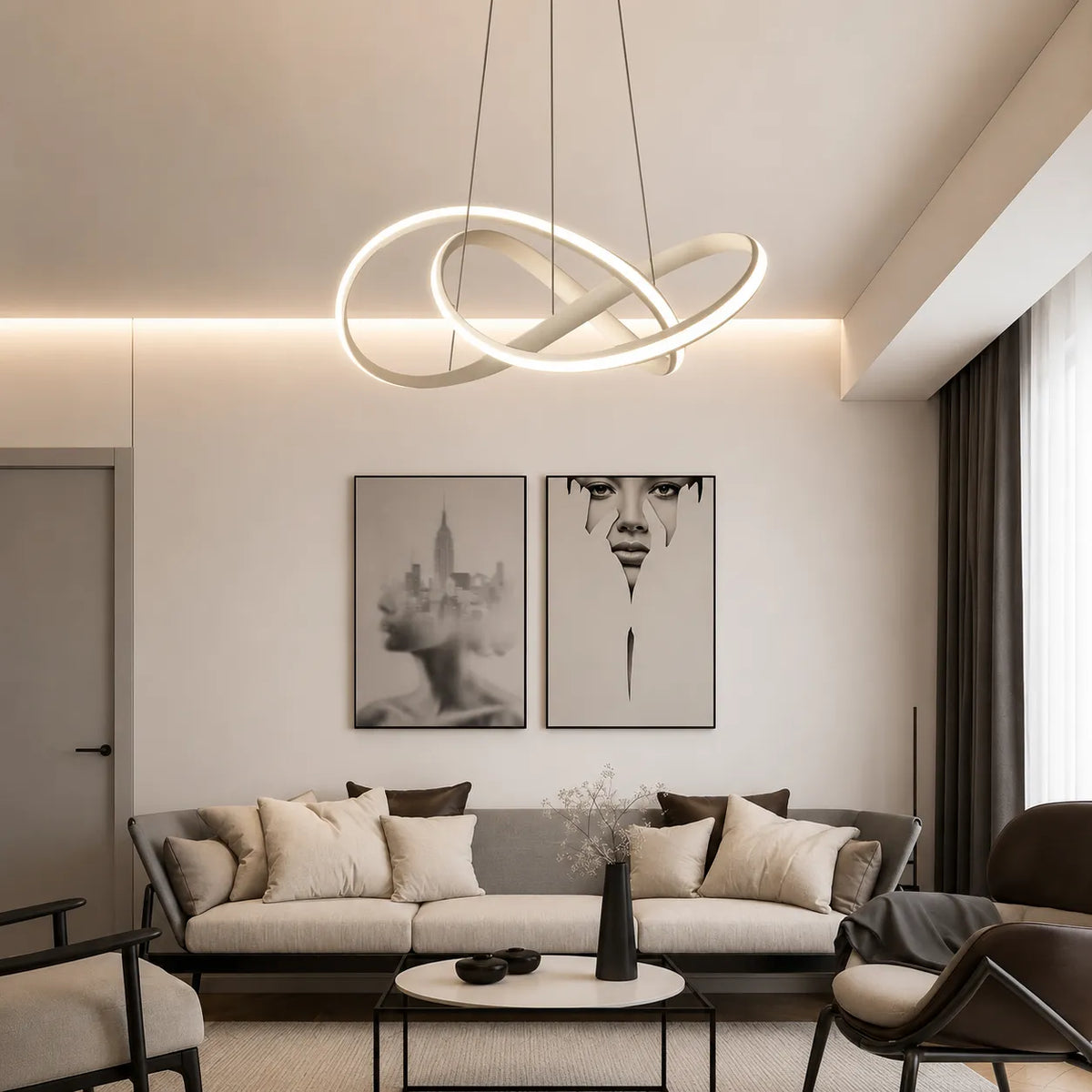 Cyrus Modern Twisted Dimmable LED Pendant Light